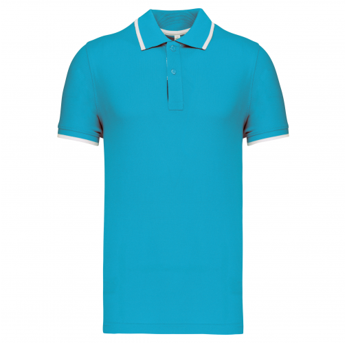 light turquoise / white / navy Polo manga corta hombre