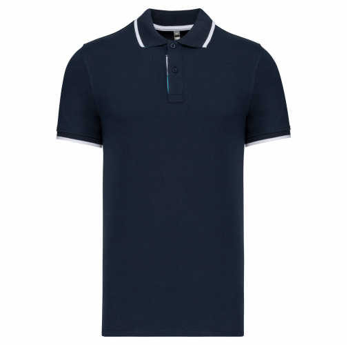 navy / white / light turquoise Polo manga corta hombre