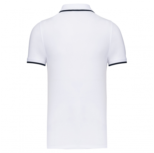 white / navy / white Polo manga corta hombre