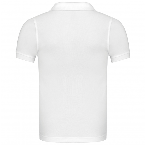 white Polo manga corta niños - lavable a 60º