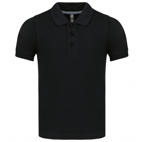 black Polo manga corta niños - lavable a 60º
