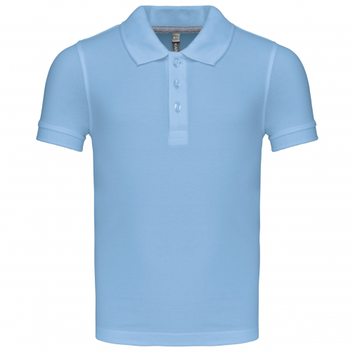 sky blue Polo manga corta niños - lavable a 60º