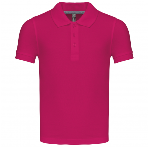 fuchsia Polo manga corta niños - lavable a 60º