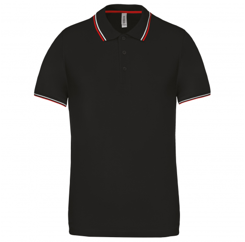 black / red / white Polo de manga corta hombre