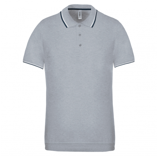 oxford grey / navy / white Polo de manga corta hombre