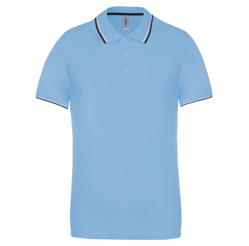 sky blue / navy / white Polo de manga corta hombre