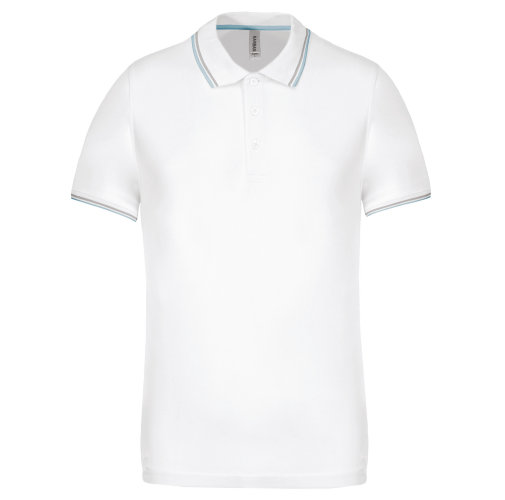white / sky blue / light grey Polo de manga corta hombre