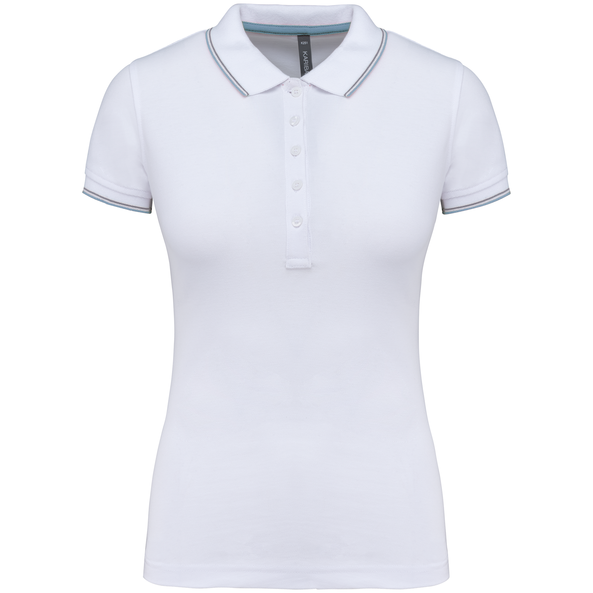 black / light grey / white Polo de manga corta mujer