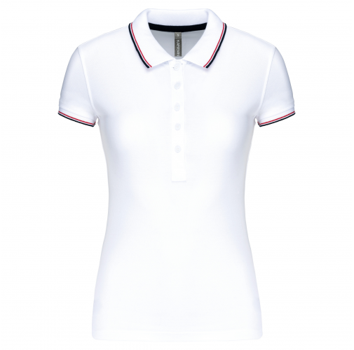 white / navy / red Polo de manga corta mujer