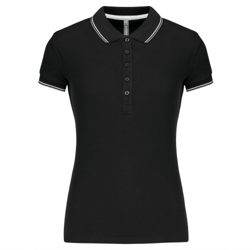 black / light grey / white Polo de manga corta mujer