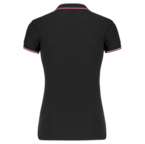 black / red / white Polo de manga corta mujer