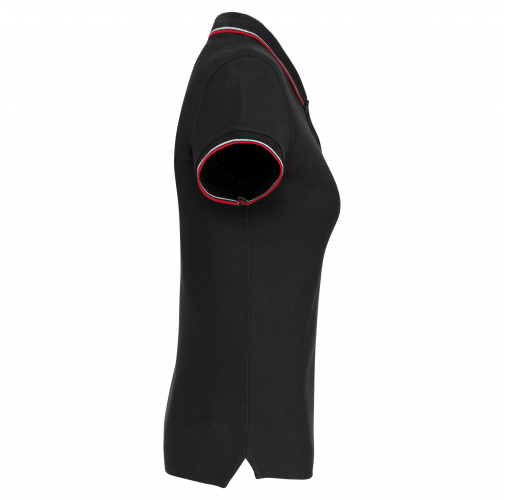 black / red / white Polo de manga corta mujer