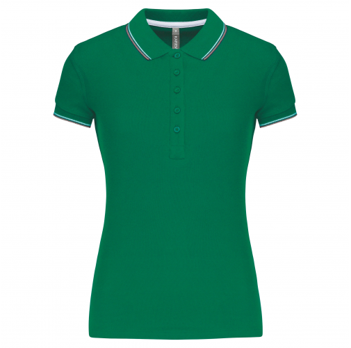 kelly green/light grey/white Polo de manga corta mujer