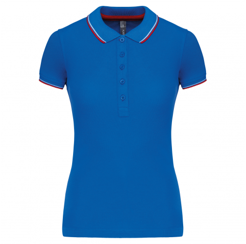 light royal blue / red / white Polo de manga corta mujer