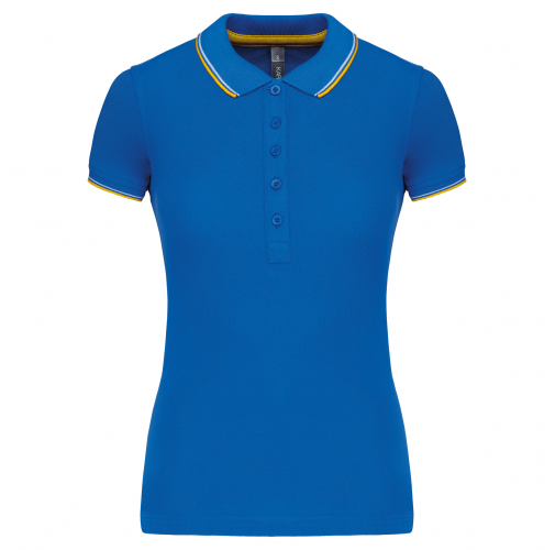 light royal blue/yellow/white Polo de manga corta mujer