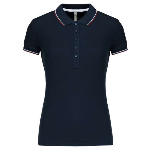 navy / wine / white Polo de manga corta mujer