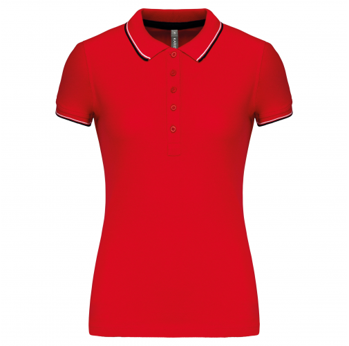 red / navy / white Polo de manga corta mujer