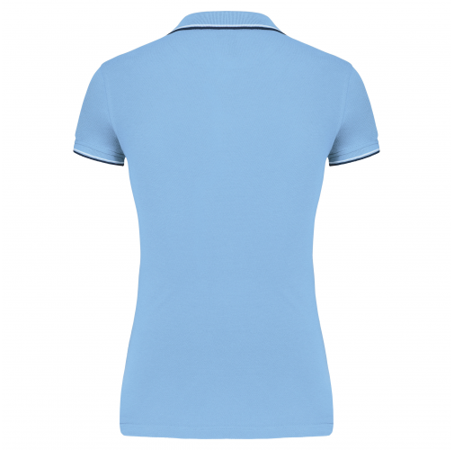 sky blue / navy / white Polo de manga corta mujer