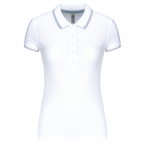 white / sky blue / light grey Polo de manga corta mujer