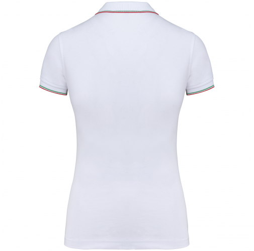 white / red / green Polo de manga corta mujer