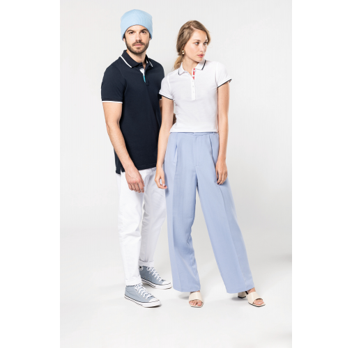Polo piqué maga corta mujer