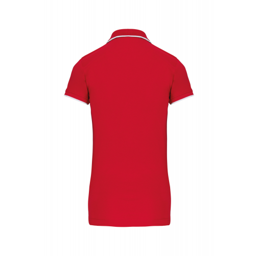 red / white / navy Polo piqué maga corta mujer