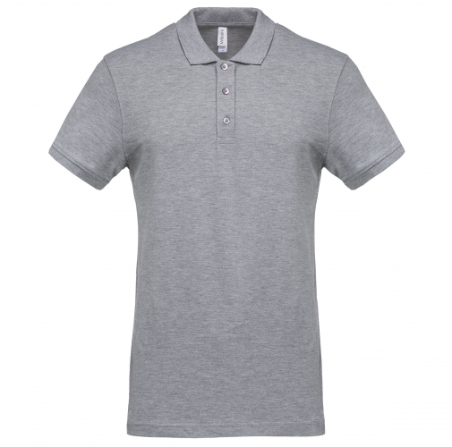 oxford grey Polo piqué de manga corta hombre