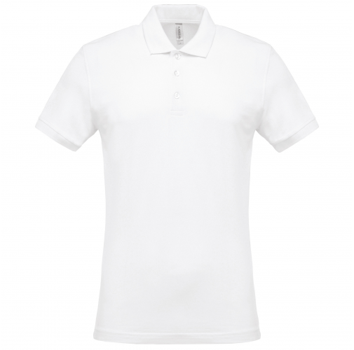 white Polo piqué de manga corta hombre