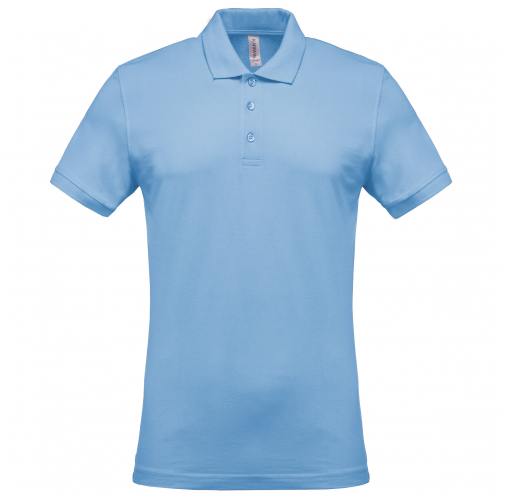 sky blue Polo piqué de manga corta hombre