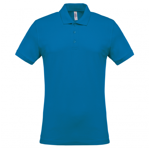 tropical blue Polo piqué de manga corta hombre