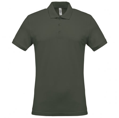 dark khaki Polo piqué de manga corta hombre