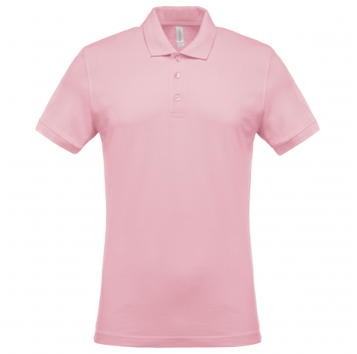 pale pink Polo piqué de manga corta hombre