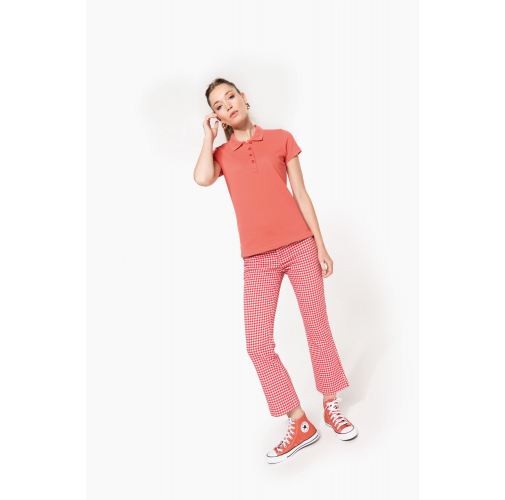 Polo piqué de manga corta de mujer