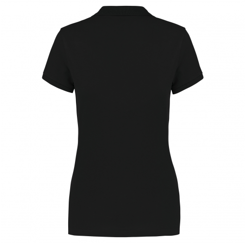 black Polo piqué de manga corta de mujer