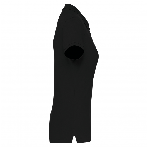 black Polo piqué de manga corta de mujer