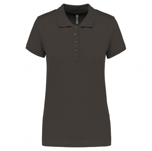 dark grey Polo piqué de manga corta de mujer