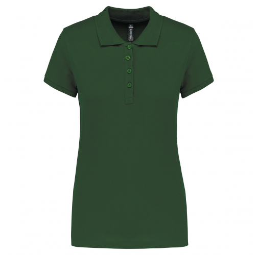 forest green Polo piqué de manga corta de mujer