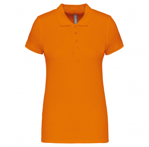 orange Polo piqué de manga corta de mujer