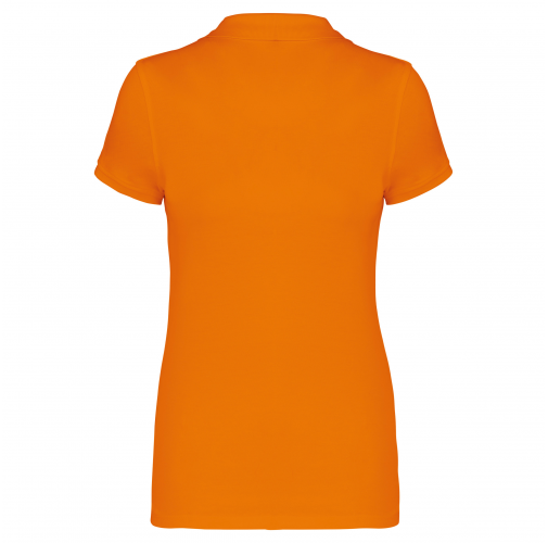 orange Polo piqué de manga corta de mujer