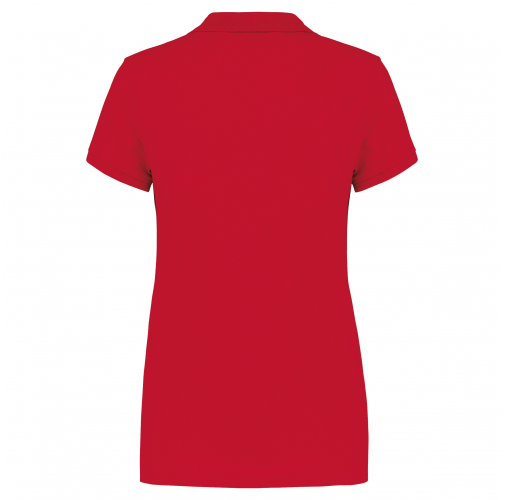 red Polo piqué de manga corta de mujer