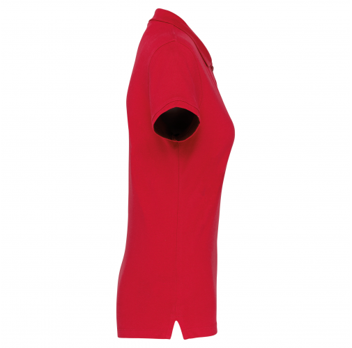 red Polo piqué de manga corta de mujer