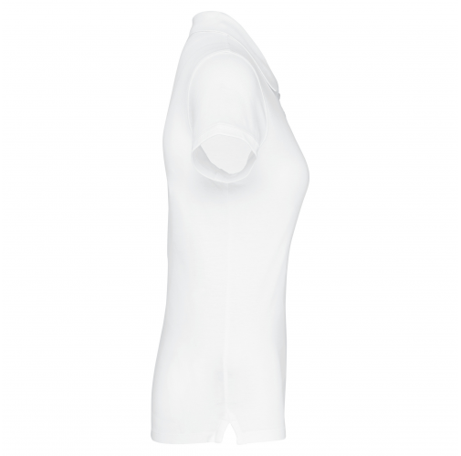 white Polo piqué de manga corta de mujer