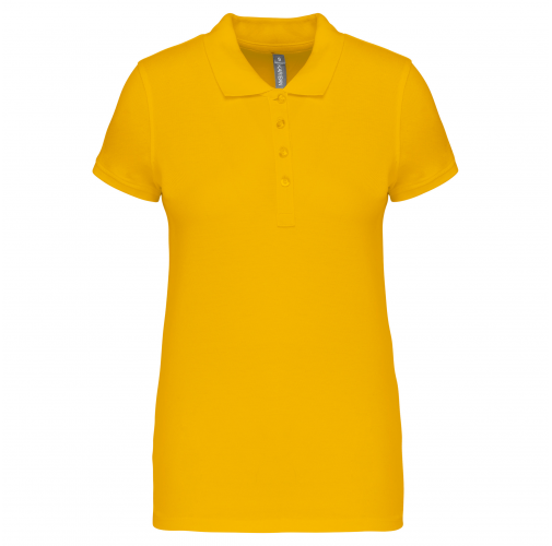 yellow Polo piqué de manga corta de mujer