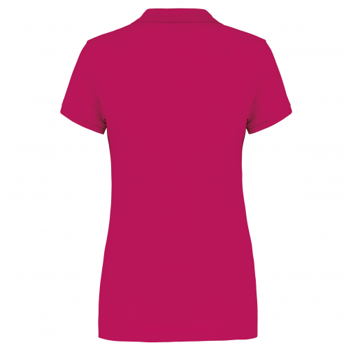 fuchsia Polo piqué de manga corta de mujer
