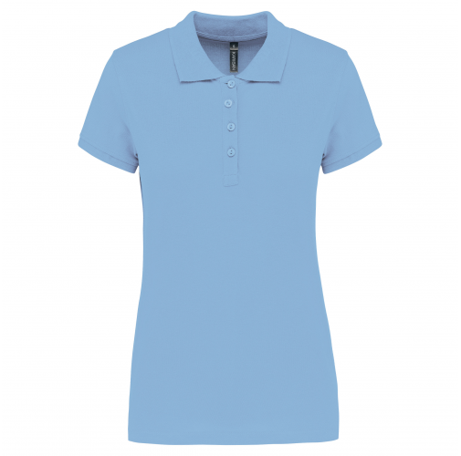 sky blue Polo piqué de manga corta de mujer