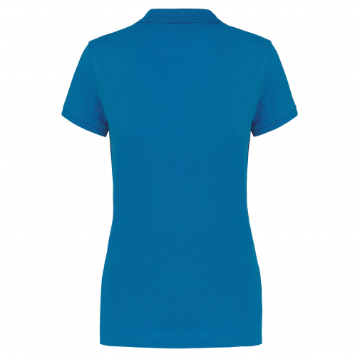 tropical blue Polo piqué de manga corta de mujer