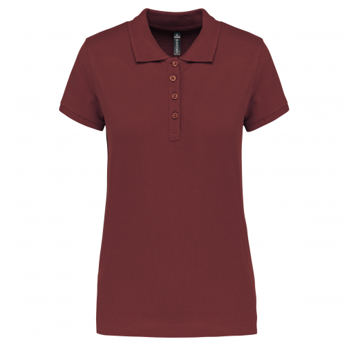 wine Polo piqué de manga corta de mujer