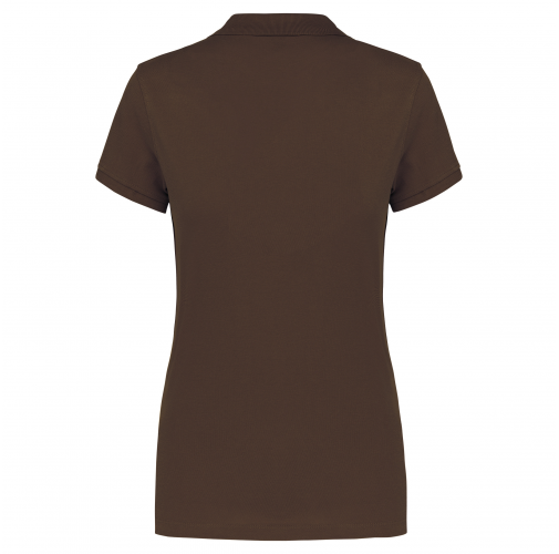 chocolate Polo piqué de manga corta de mujer