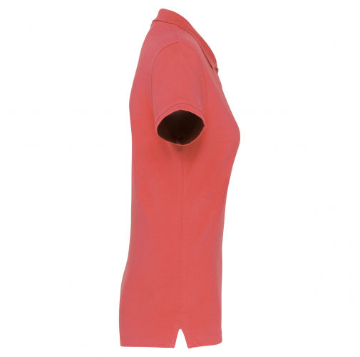 true coral Polo piqué de manga corta de mujer