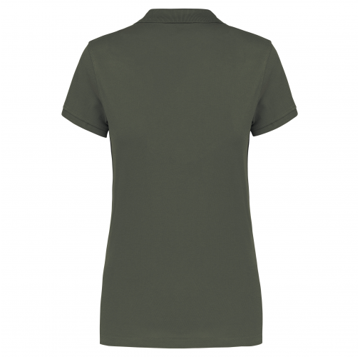 dark khaki Polo piqué de manga corta de mujer